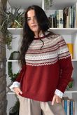 Fair Isle Knit Burgundy